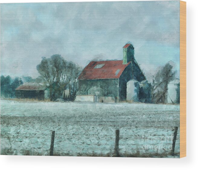 Barn Wood Print featuring the photograph Rural Red Roof by Claire Bull