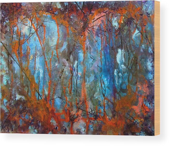 Abstract Art Wood Print featuring the painting Rust by Barbara O'Toole