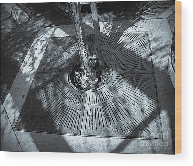 Mona Stut Wood Print featuring the photograph Rusty Metal BW by Mona Stut