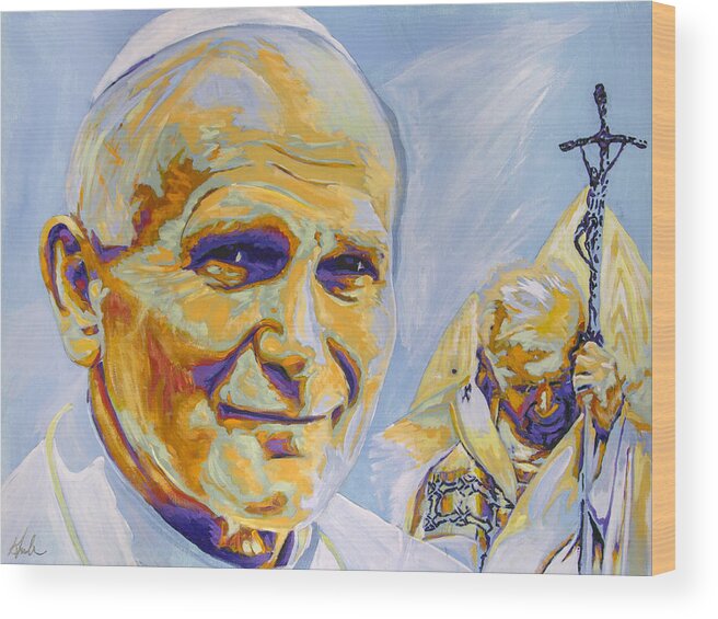 Pope John Paul Ii Wood Print featuring the painting Saint John Paul II by Steve Gamba