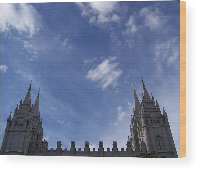 Temple Wood Print featuring the photograph Salt Lake Temple by Stacey Highfield