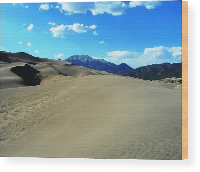 Nature Wood Print featuring the photograph Sand and Mountains by Peter McIntosh
