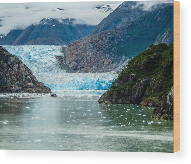 Alaska Wood Print featuring the photograph Sawyer Glacier by Pamela Newcomb