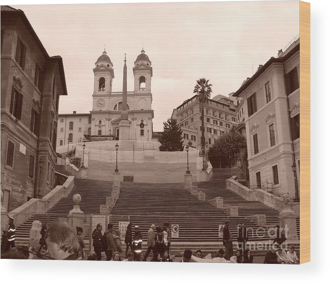 Piazza Di Spagna Wood Print featuring the photograph Scalinata by Tiziana Maniezzo