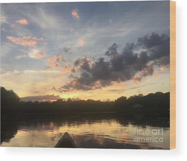 Sky Wood Print featuring the photograph Scattered Sunset Clouds by Jason Nicholas