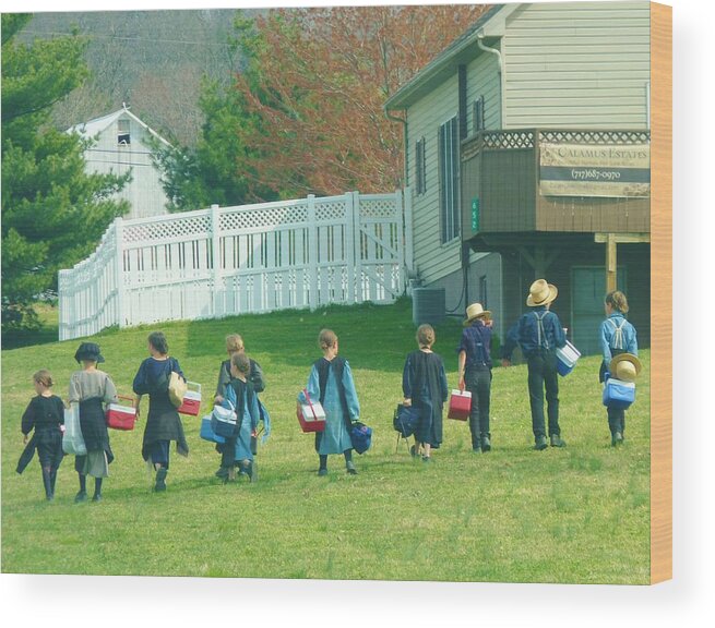 Children Wood Print featuring the photograph School is Out by Jeanette Oberholtzer