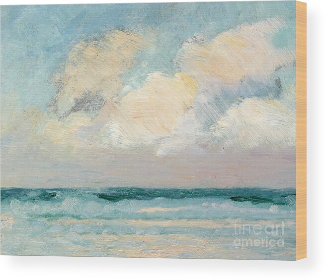 Seascape Wood Print featuring the painting Sea Study, Morning by AS Stokes