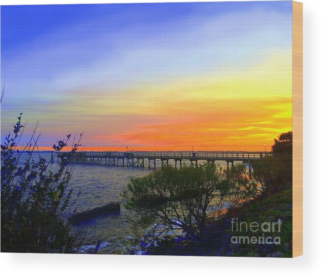 Art Wood Print featuring the photograph Seaside Sunset by Shelia Kempf