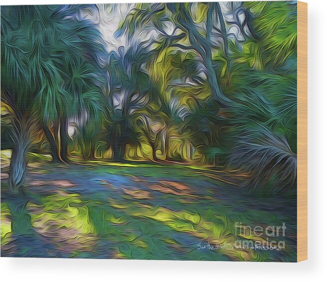 Landscape Wood Print featuring the digital art See The Wind 3 by Mike Massengale