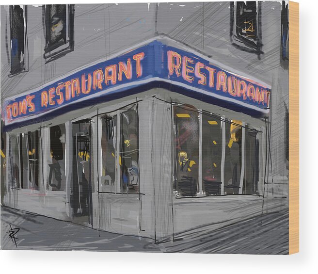 Seinfeld Wood Print featuring the mixed media Seinfeld Restaurant by Russell Pierce