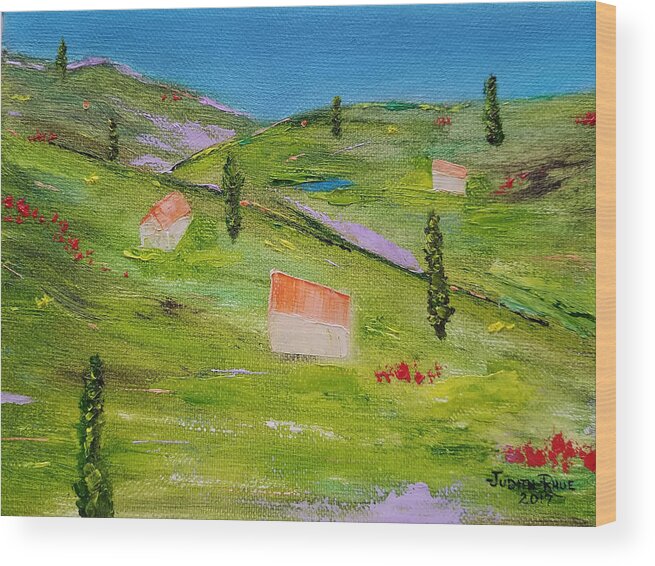 Italy Wood Print featuring the painting Semplicita by Judith Rhue