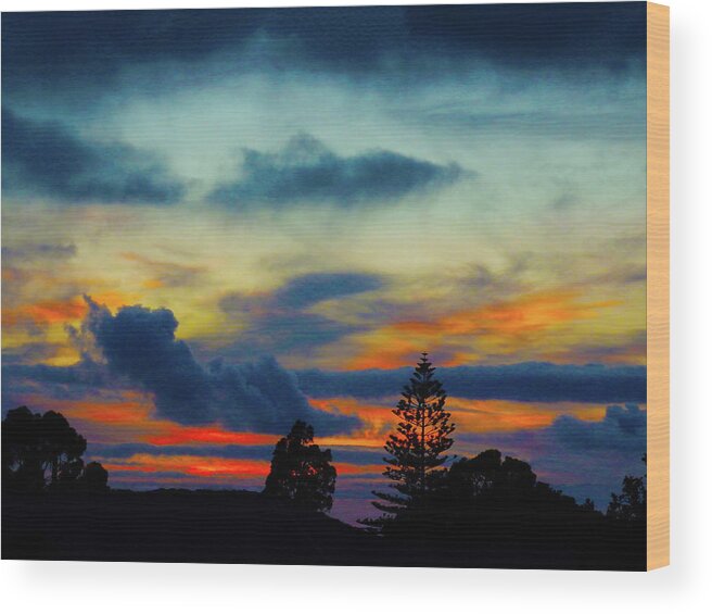 Sunset Wood Print featuring the photograph Serious Sunset by Mark Blauhoefer