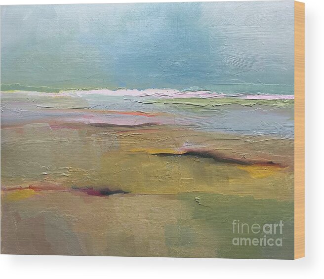 Landscape Wood Print featuring the painting Shoreline by Michelle Abrams