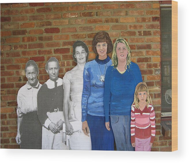 Life Size Figures Wood Print featuring the photograph Six Generations of Women by Betty Pieper