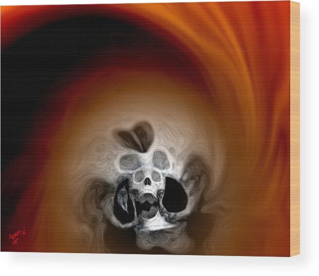 Colors Wood Print featuring the painting Skull Scope 3 by Adam Vance