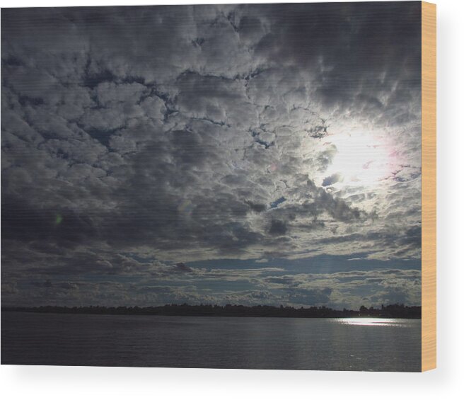 Sunset Over Lake Champlain. Wood Print featuring the photograph Skyscape by Mike Homblette