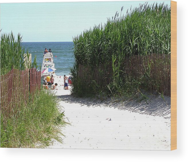 Beach Wood Print featuring the photograph Smith Point Beach by Paul Leskowicz