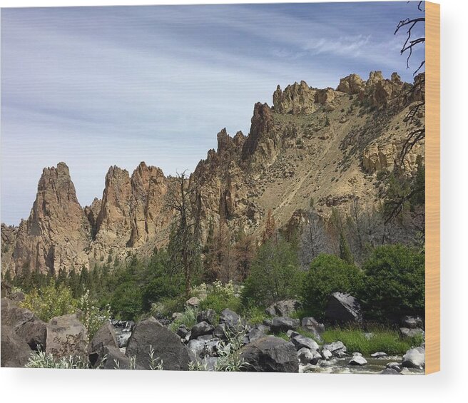 Smith Rocks Wood Print featuring the photograph Smith Rocks by Brian Eberly