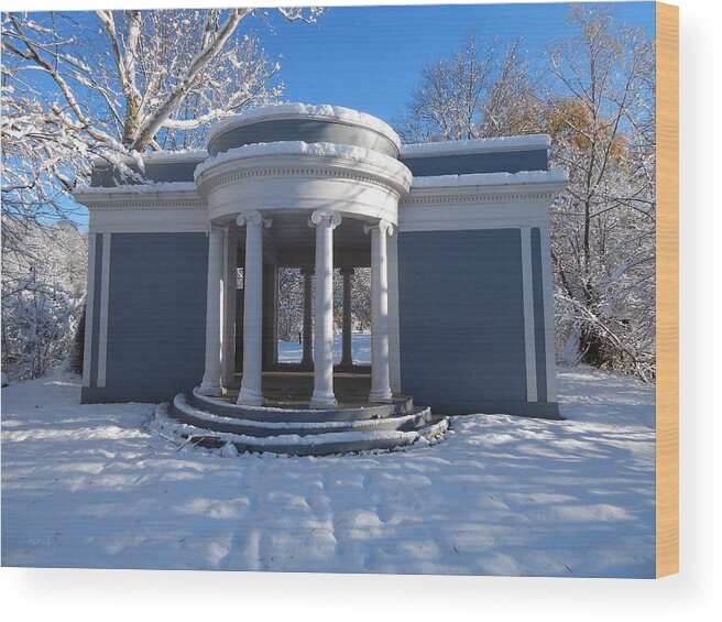 Pantheon Wood Print featuring the photograph Snow Covered Pantheon by Phil Perkins