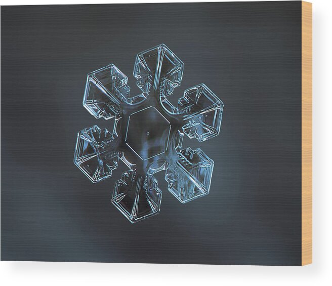 Snowflake Wood Print featuring the photograph Snowflake photo - The Core 2 by Alexey Kljatov