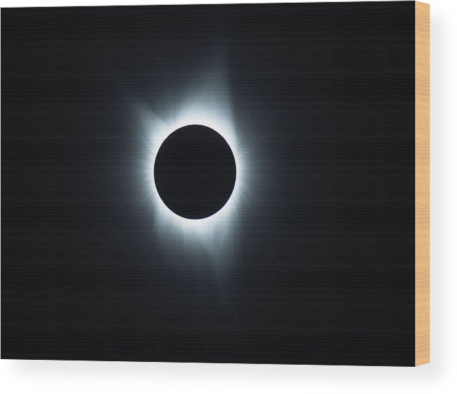 Solar Wood Print featuring the tapestry - textile Solar Eclipse 2017 by Dennis Bucklin