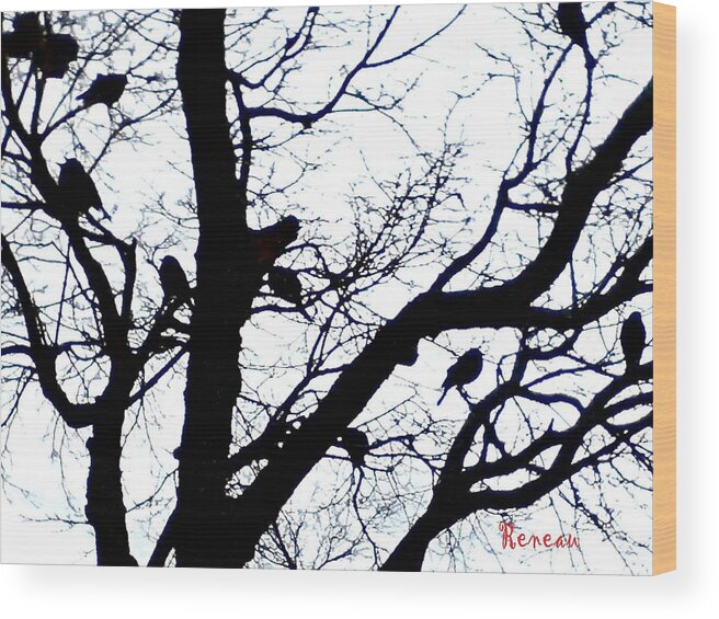 Birds Wood Print featuring the photograph Something To Crow About by A L Sadie Reneau