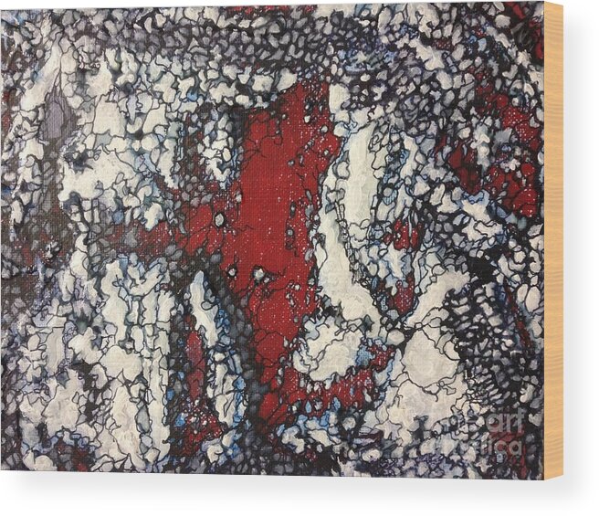 Abstract Wood Print featuring the painting Spasmmms by M J Venrick