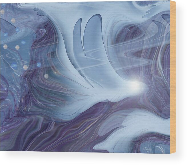 Abstract Wood Print featuring the digital art Spirit World by Linda Sannuti