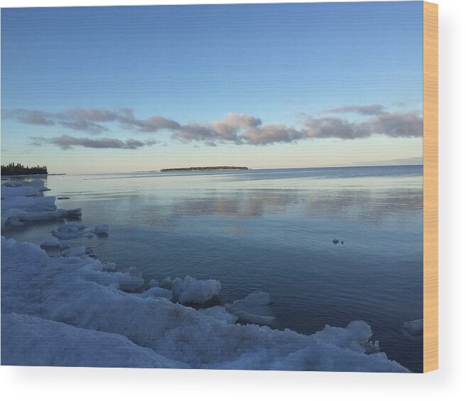 Lake Superior Wood Print featuring the photograph Spring Morning on Lake Superior by Paula Brown