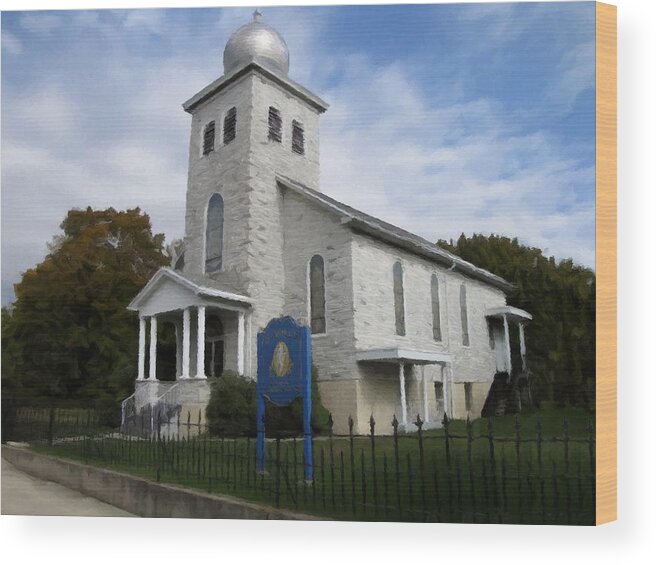 Saint Clair Wood Print featuring the photograph St Nicholas Church Saint Clair Pennsylvania by David Dehner