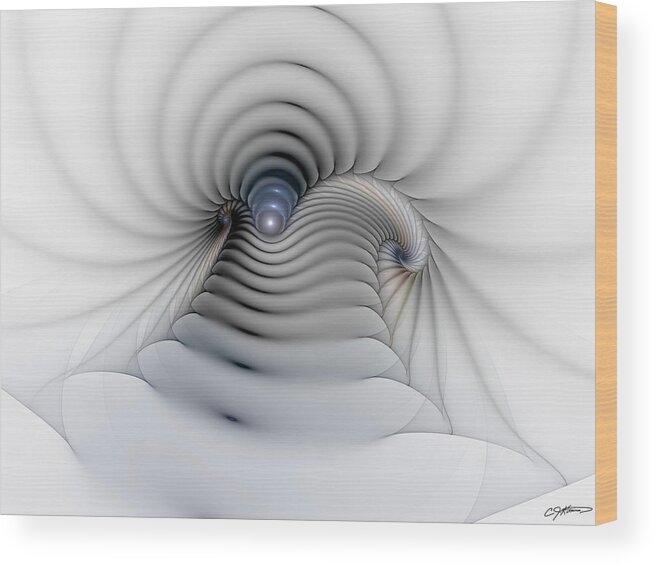 Abstract Wood Print featuring the digital art Stairway To Heaven by Casey Kotas