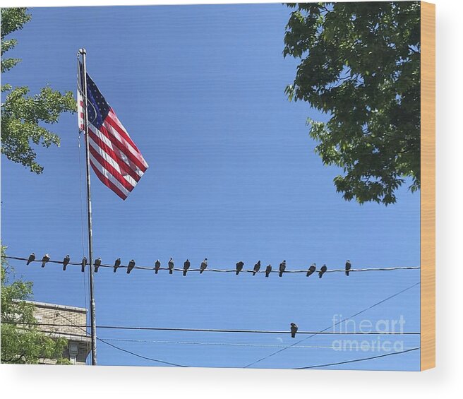 Bird Wood Print featuring the photograph Stand out and Stand up by LeLa Becker