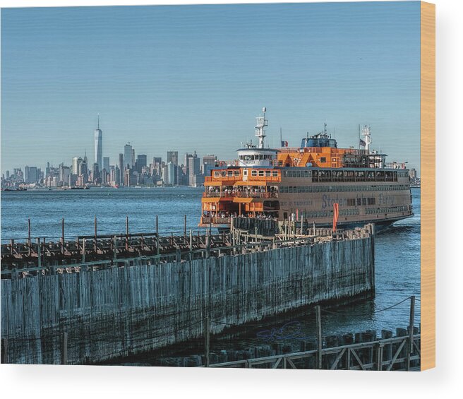  Wood Print featuring the photograph Staten Island Ferry by Steve Sahm