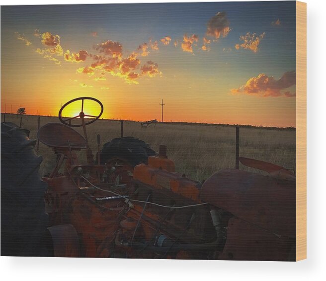 Sunset Wood Print featuring the photograph Steering The Sun by Brad Hodges