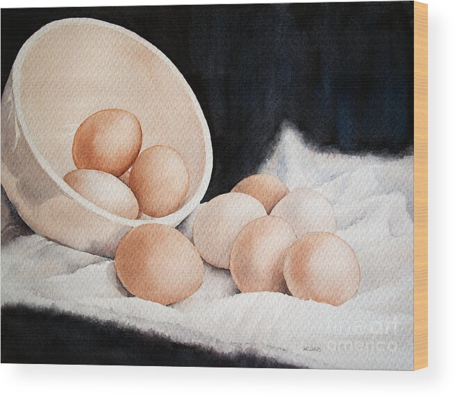 Still Life Wood Print featuring the painting Still Life with Eggs by Rebecca Davis