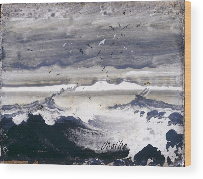 Peder Balke Wood Print featuring the painting Stormy Sea by Peder Balke