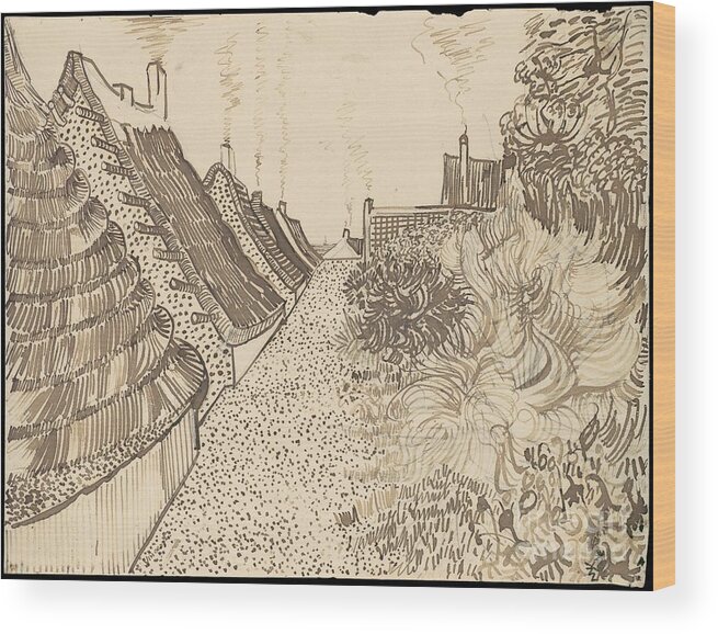 Vincent Van Gogh Wood Print featuring the painting Street in Saintes-Maries-de-la-Mer by Celestial Images