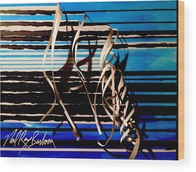 Abstract Wood Print featuring the painting Bringing light to the darkness by Neal Barbosa