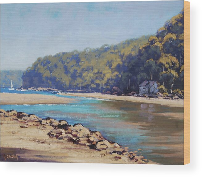 Patonga Wood Print featuring the painting Summer day Patonga by Graham Gercken