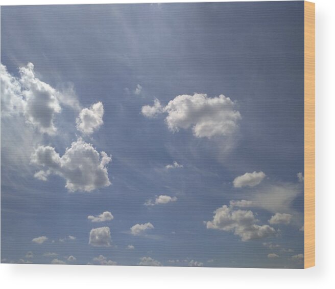 Summertime Wood Print featuring the photograph Summertime sky expanse by Arletta Cwalina