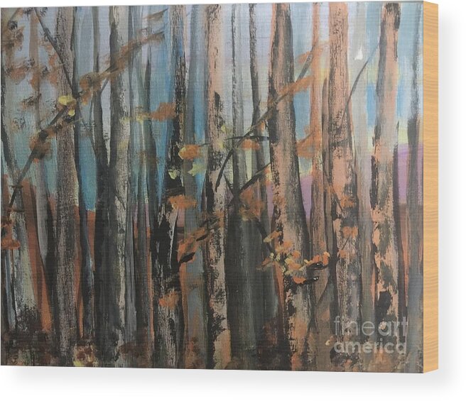 Forests Wood Print featuring the painting Sun Drenched by Trilby Cole