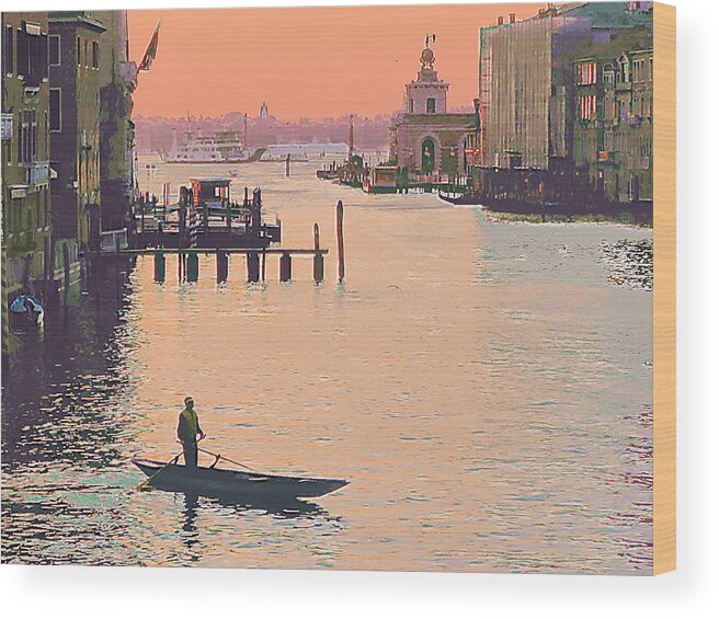 Venice Wood Print featuring the photograph Sunrise - Venice by Robert Bissett