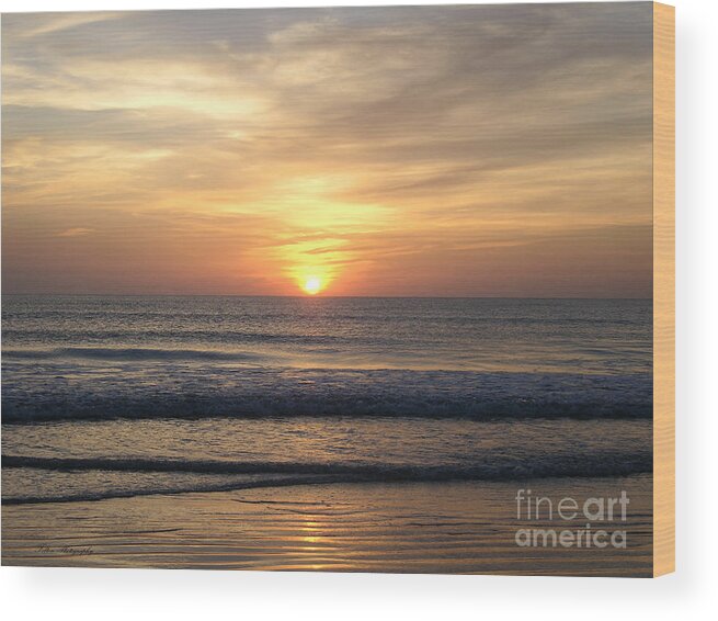 Beach Photography Wood Print featuring the photograph Sunrise 7-19-15 by Julianne Felton