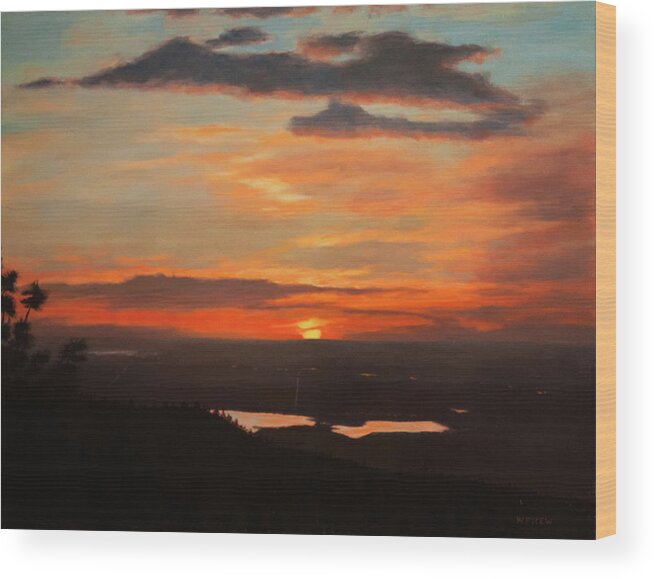 Rockies Wood Print featuring the painting Sunrise Above Boulder by William Frew