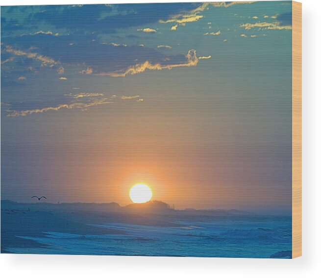 Sunrise Wood Print featuring the photograph Sunrise Sky by Newwwman
