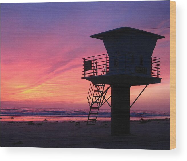 California Wood Print featuring the photograph Sunset at San Elijo by Eric Foltz