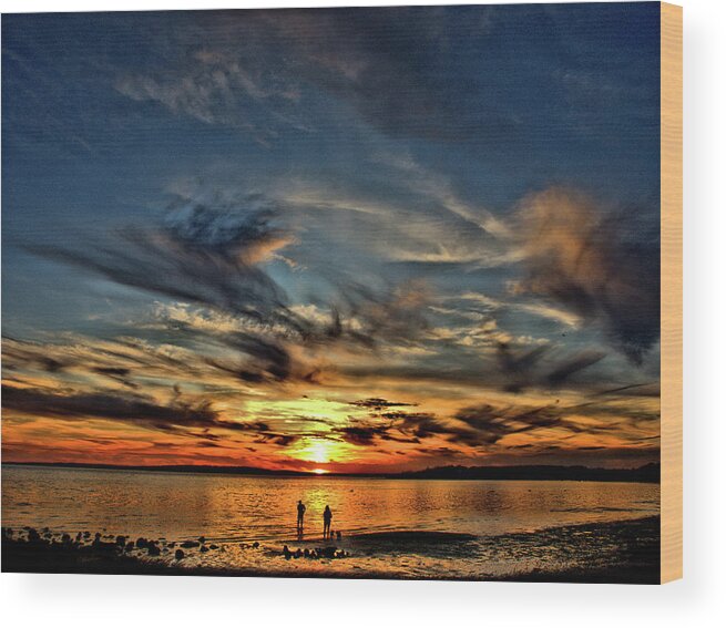 Cape Cod Wood Print featuring the photograph Sunset At The Waters Edge by Bruce Gannon
