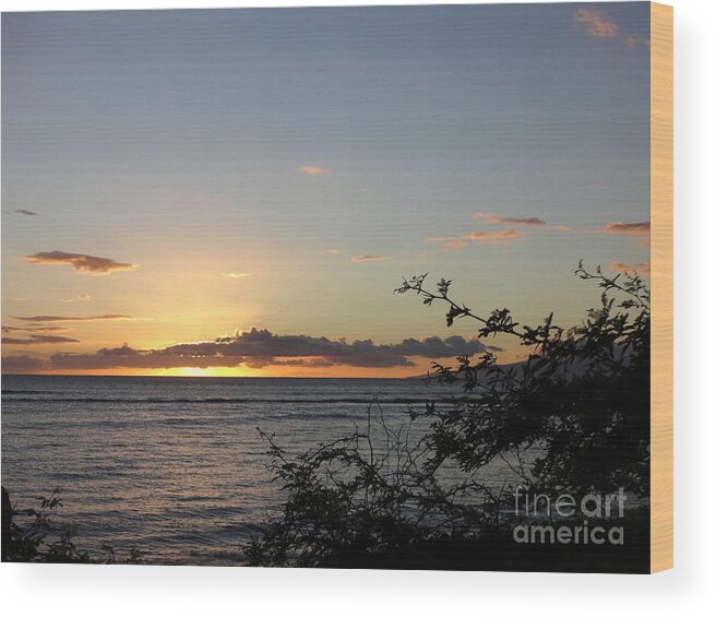 Sunset Wood Print featuring the photograph Sunset off Lipoa by Fred Wilson