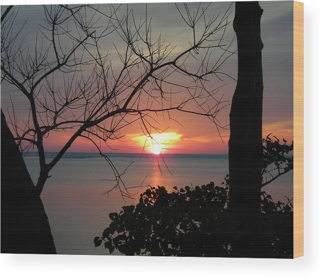 Bay Wood Print featuring the photograph Sunset on the Bay by Kathern Ware