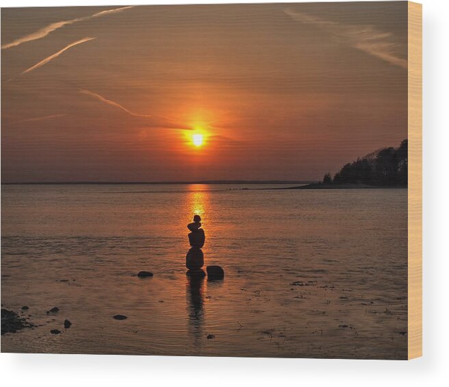 Sunset Wood Print featuring the photograph Sunset Zen by Bruce Gannon